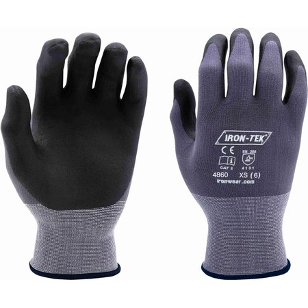 IRONWEAR Tear-resistant 15 Ga Iron-Tek glove | Foam Nitrile Coating W/ Extnd cuff | Reinforced Stitching PR 4860-XS